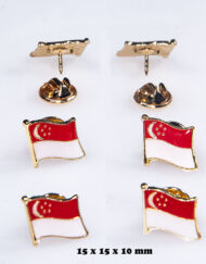 Mini Singapore Flag Collar Pin