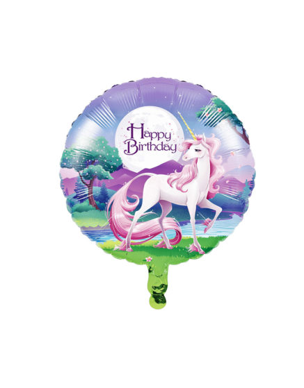 Unicorn Party Theme Happy Birthday Balloon