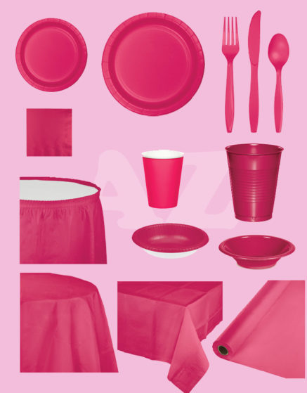 Hot Magenta Disposable Plates