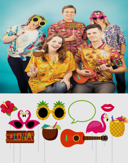 Hula Theme Photo Booth Props