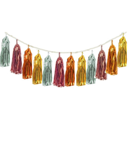 Tassel Garland Metallic Silver-Purple Gold-Rose Gold-Gold Color