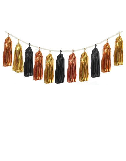 Metallic rose gold-gold-black color Tassel Garland