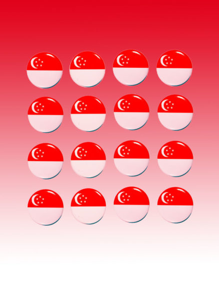 Singapore Flag Badge 3 cm