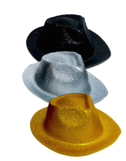 Cowboy Hat Glitter Black-Silver-Gold Glitter