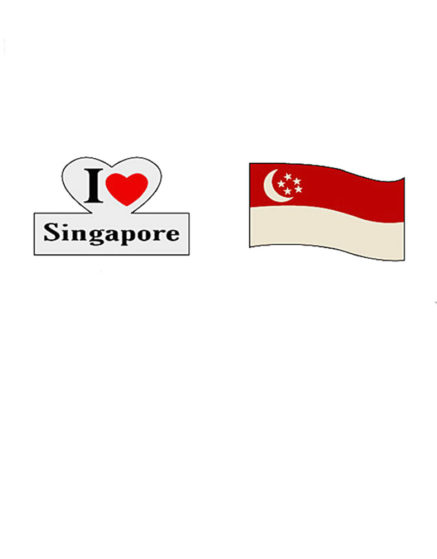 Singapore Flag I Love You Tattoo Sticker