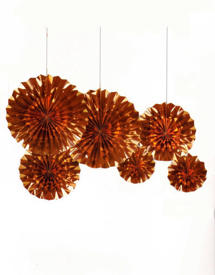 Hanging Decoration Rose Gold Paper Fans