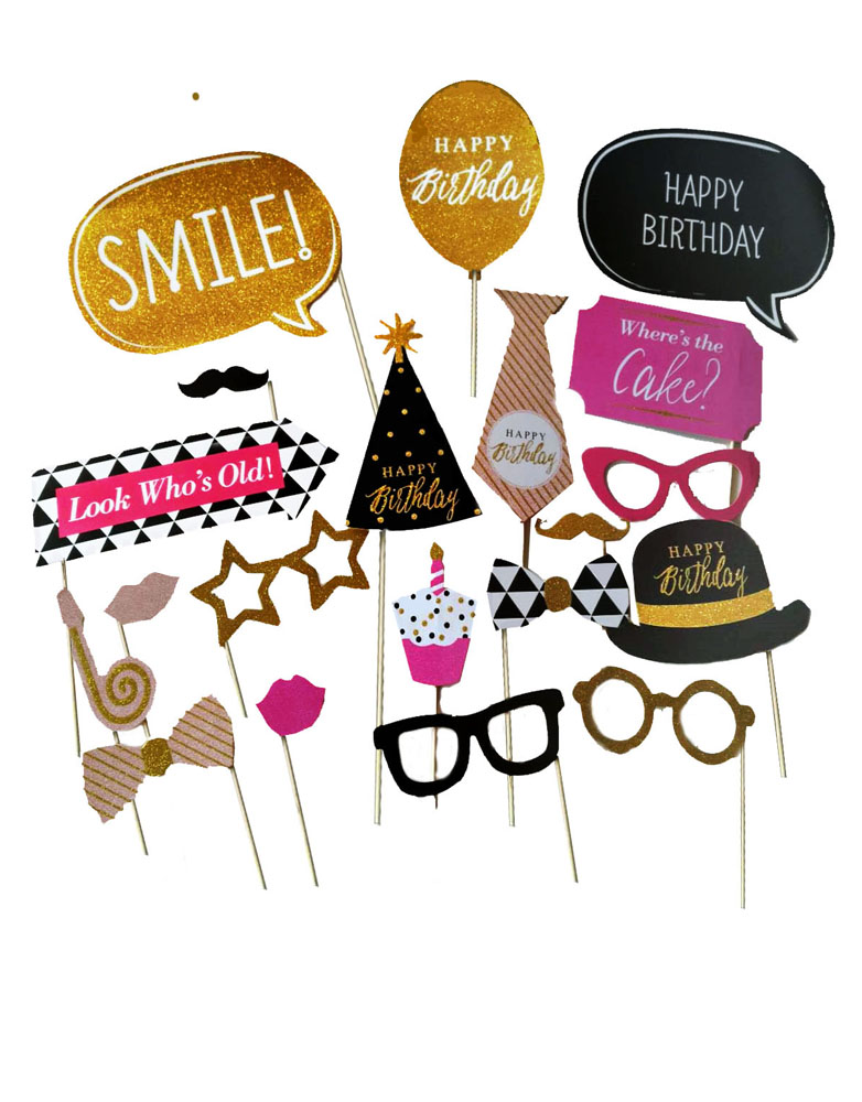 Happy Birthday Photo Booth Prop Assorted - AZ Gift & Trading