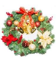 62 cm Green Christmas Wreath with Decoration